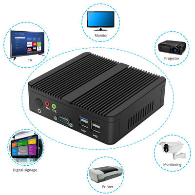 ファンレス Linux Pfsense 産業用ミニ ワークステーション コンピューター PC N2930 300Mbps VGA RS232