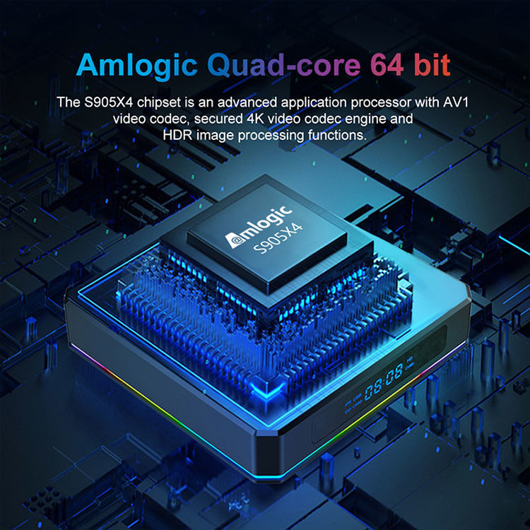 ARM Cortex A55 OTT アムロジック アンドロイド TV ボックス S905x4 クアッド コア メディア プレーヤー